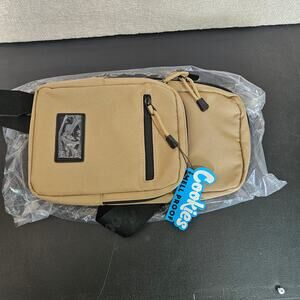 Cookies Noir Tan Smell Proof Shoulder Bag Double Zip Nylon NWT